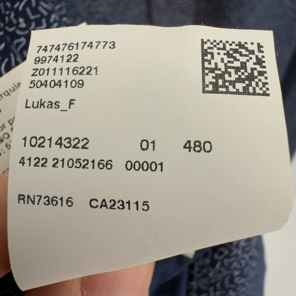 Hugo Boss Lukas Regular Fit Long Sleeves Abstract Print Navy Blue Shirt Size M - Picture 8 of 12